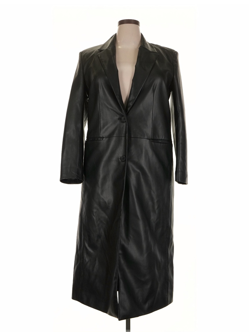 Zara Black Long Leather Coat